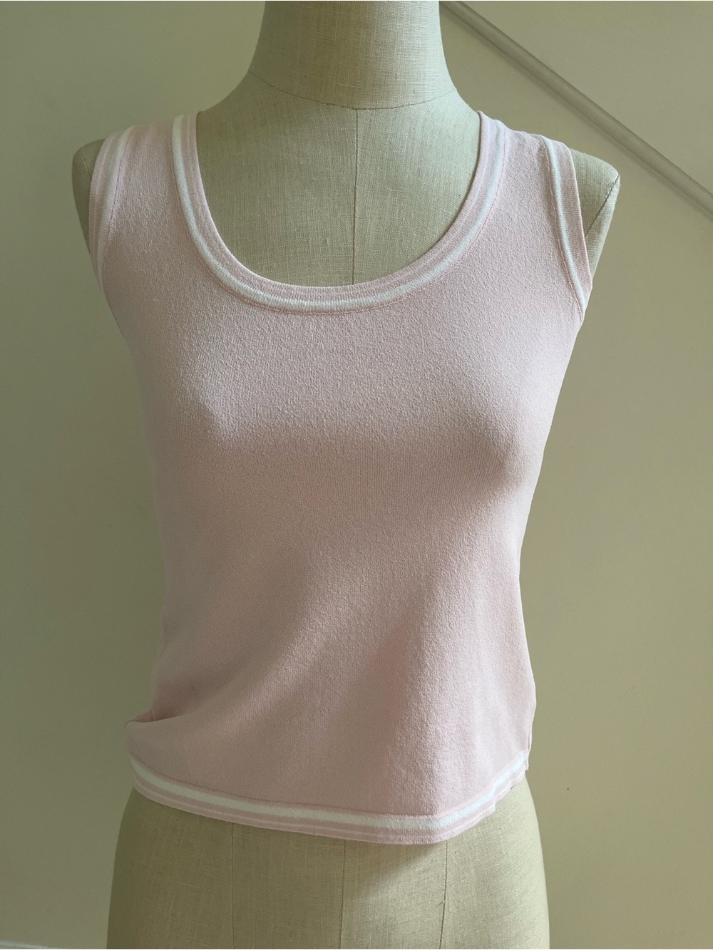 Y2K Bruno Manetti Luxury Pink Knit Tank Sleeveless Ribbed Sweater IT 43 US Sm